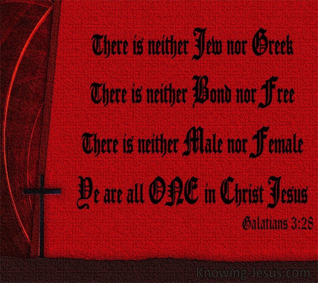 Galatians 3:28 Ye Are All One In Christ Jesus (red)